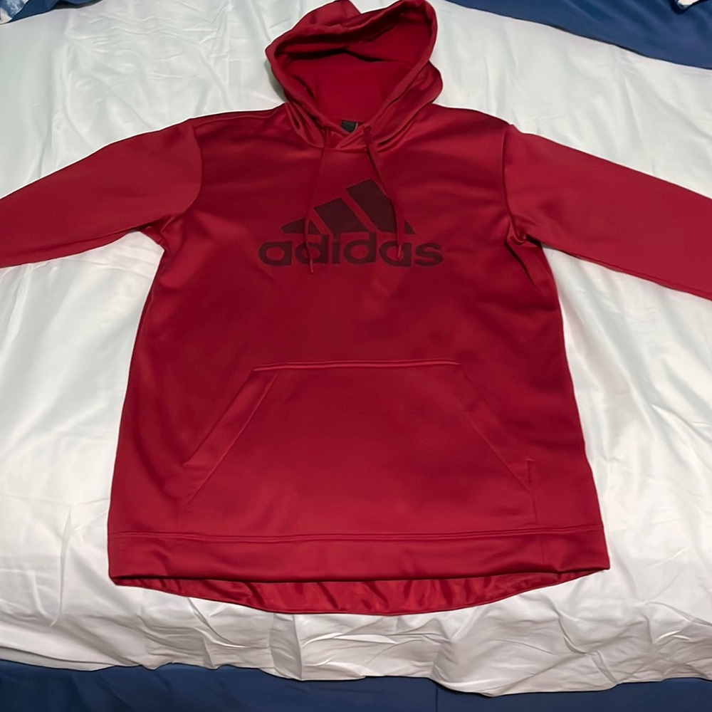 Red Addidas Hoodie Size Small Mens